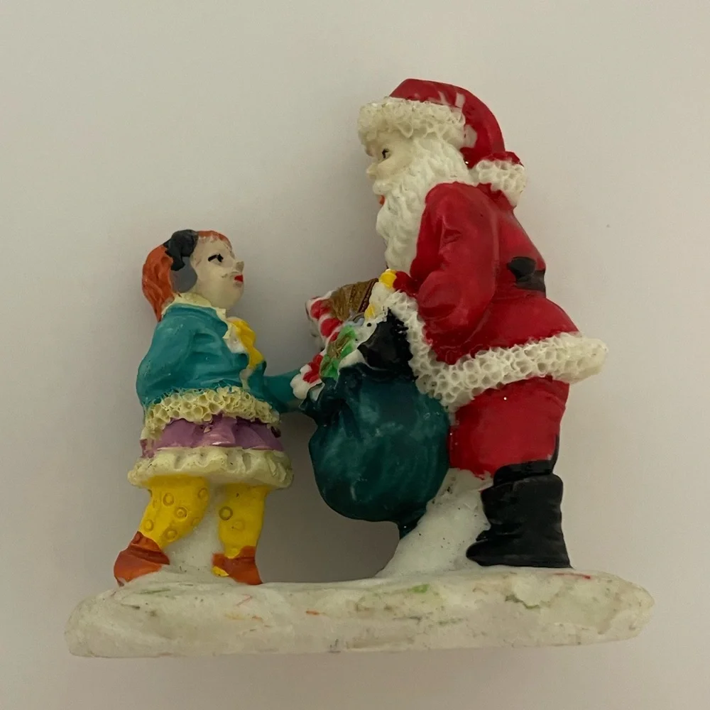 Vintage Set/3 Victorian snow village figurines